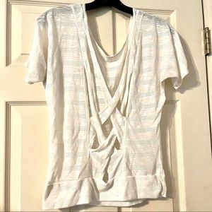 Sheer shirt with cross-cross back